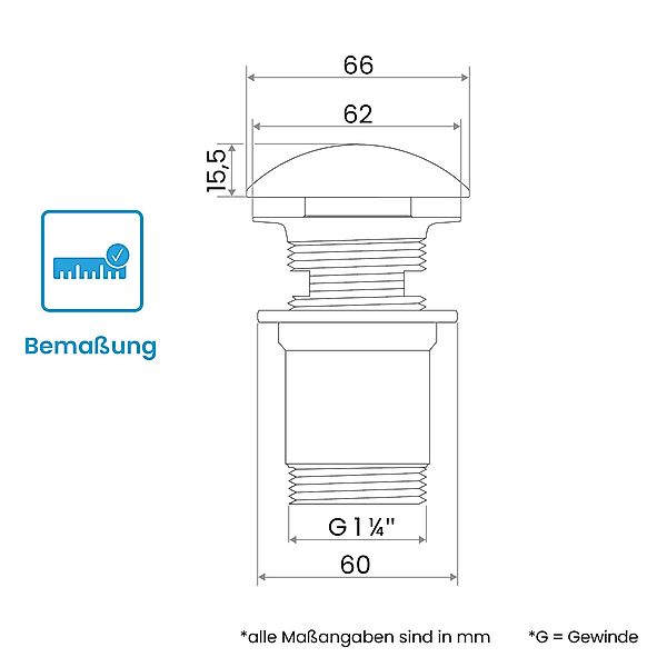 Bächlein Ablaufgarnitur Design Pop Up - mit optimiertem Wasserablauf Werkze günstig online kaufen