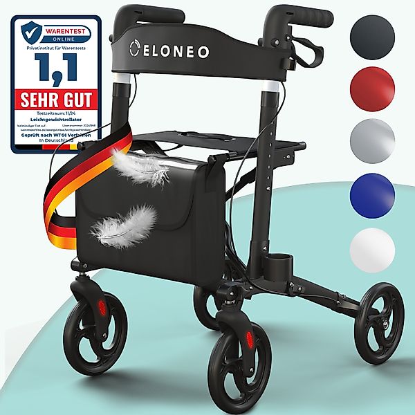 ELONEO Rollator faltbar und leicht mit Sitz, Leichtgewicht-Reiserollator au günstig online kaufen