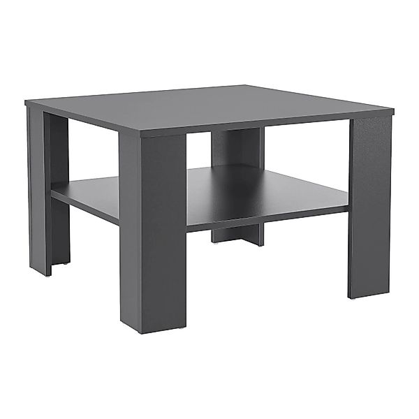 Juskys Couchtisch 60 x 60 x 40 cm mit Ablage Dunkelgrau günstig online kaufen
