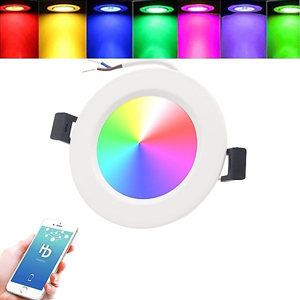 Rosnek LED Einbaustrahler LED Downlight,Smart,5W,RGB,Bluetooth APP, günstig online kaufen