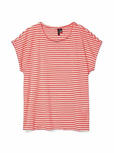 Vero Moda Rundhalsshirt "VMAVA PLAIN SS TOP STRIPE GA JRS NOOS" günstig online kaufen