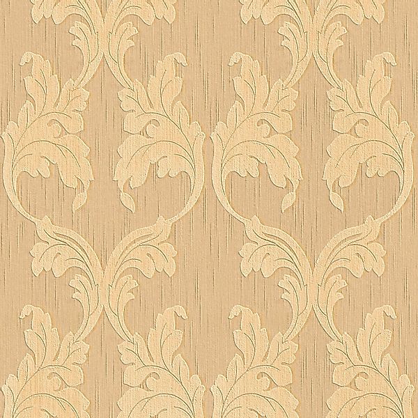 PROFHOME 956283-GU Textiloptik Tapete Barock Matt Orange Beige 0,53 m x 10, günstig online kaufen