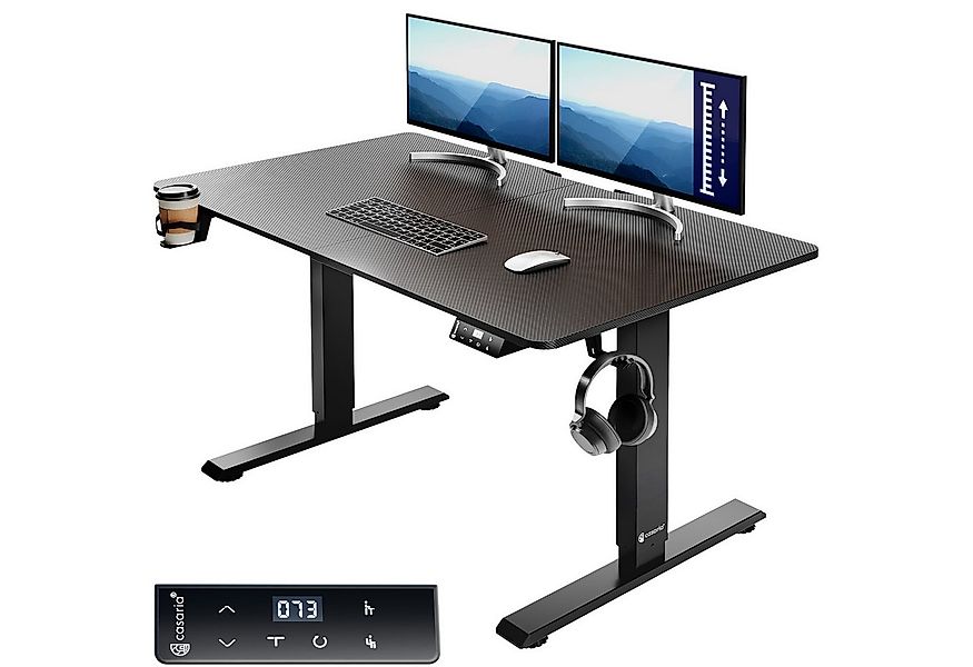 Casaria Schreibtisch, Elektrisch LCD- Display 73-118cm 110x60cm Stahlgestel günstig online kaufen