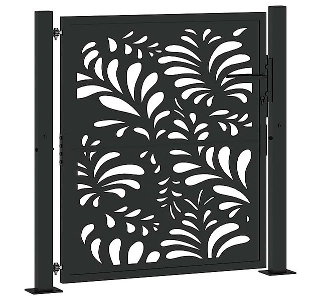 vidaXL Gartentor Gartentor Schwarz 100x100 cm Stahl Wellen-Design günstig online kaufen