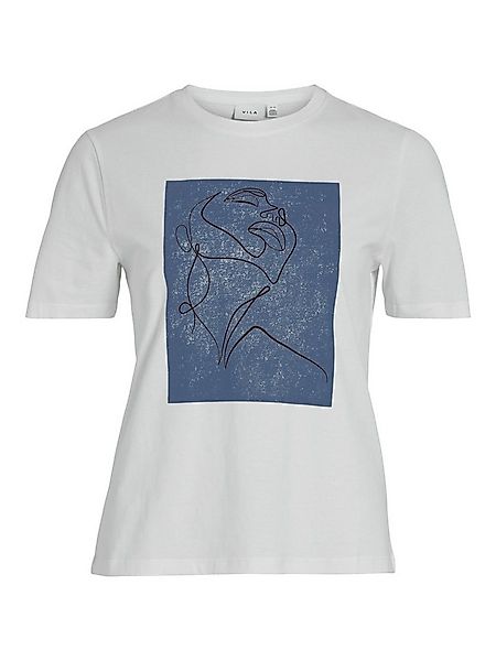 Vila T-Shirt Kurzarm Rundhals Regular Fit Print Design VISYBIL LINE O-NECK günstig online kaufen