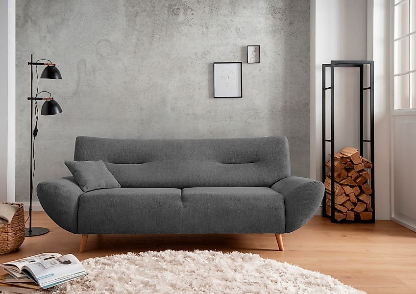 INOSIGN 3-Sitzer "Drago, elegant und zeitlos, komfortabel, mit Holzfuß", fr günstig online kaufen