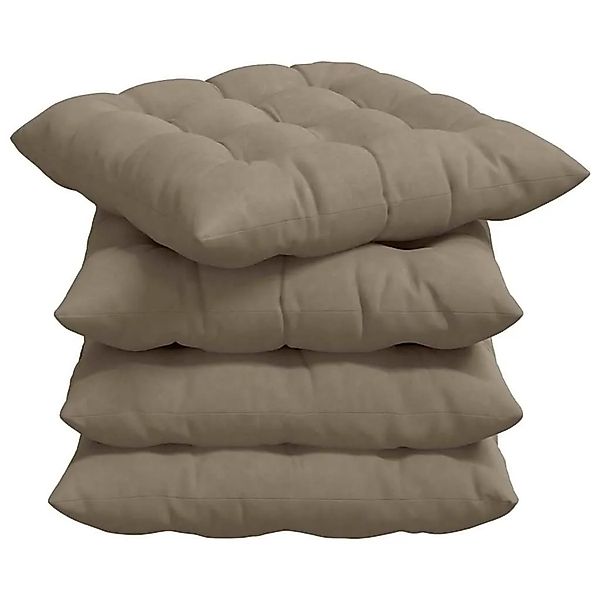 vidaXL Sitzkissen 4 Stück Taupe 40 x 40 x 6 cm Mikrofaser 42015175 günstig online kaufen