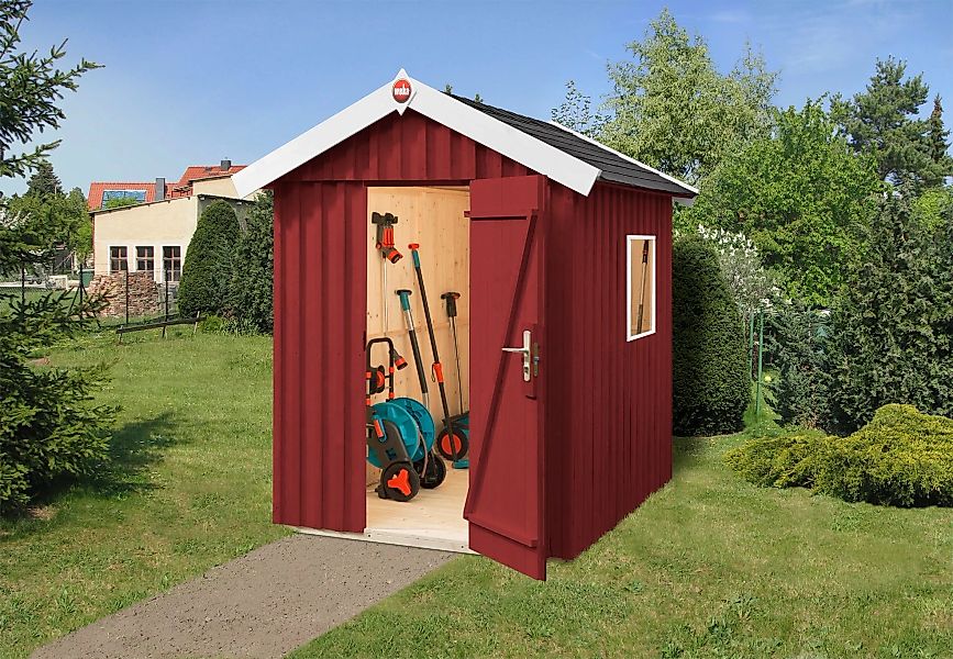 Weka Holz-Gartenhaus Schwedenrot Satteldach Lasiert 162 cm x 286 cm günstig online kaufen