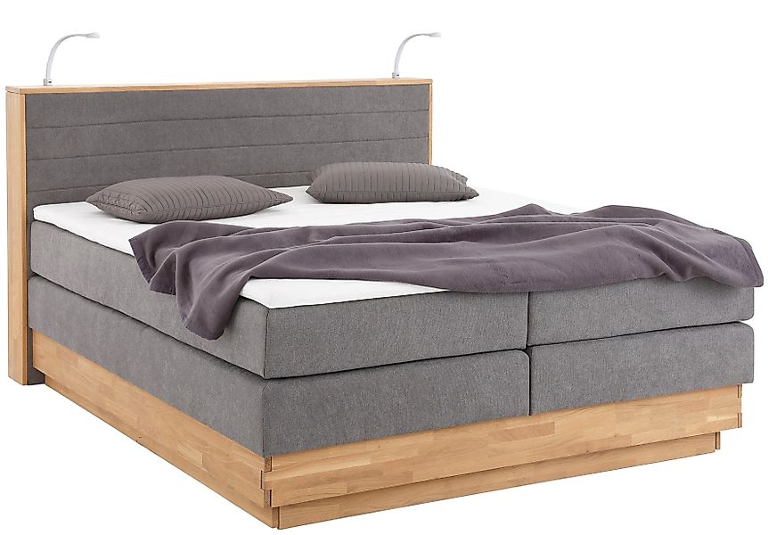 Home affaire Boxspringbett "Cavan", Eiche, inkl. Bettkasten & Topper, versc günstig online kaufen