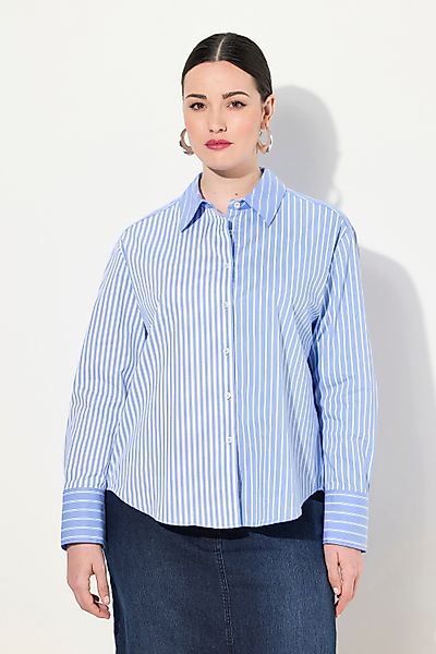 Ulla Popken Hemdbluse Hemdbluse Streifenmix Oversized günstig online kaufen