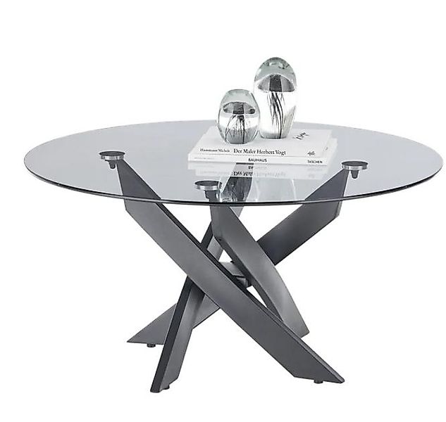 Couchtisch rund KOPENHAGEN Glas Grau günstig online kaufen