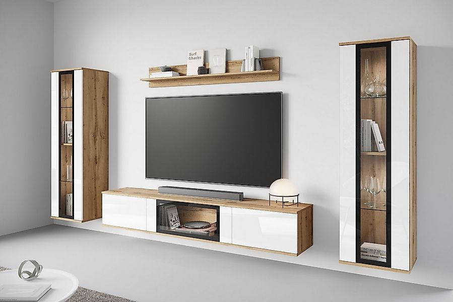 INOSIGN Wohnwand Caro, stehend und hängend montierbar, (Komplett-Set, 4-St. günstig online kaufen