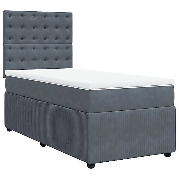 vidaXL Boxspringbett mit Matratze Dunkelgrau 90x190 cm Samt 3292227 günstig online kaufen