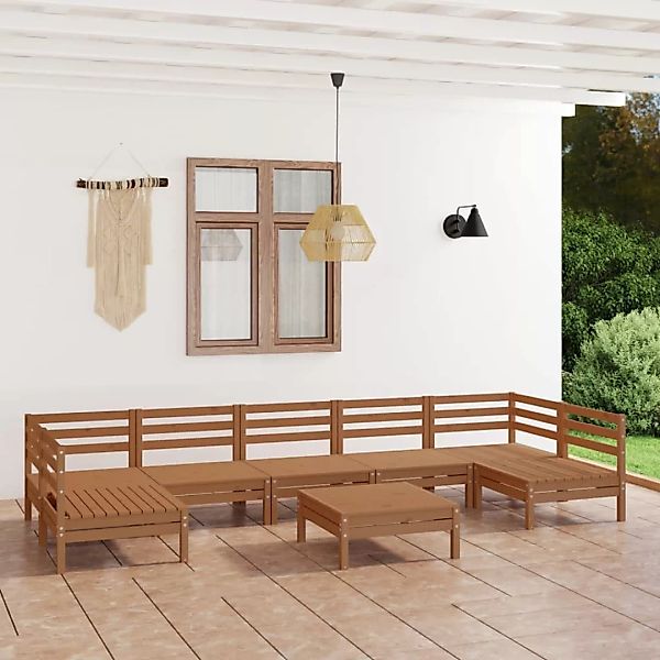 8-tlg. Garten-lounge-set Honigbraun Massivholz Kiefer günstig online kaufen