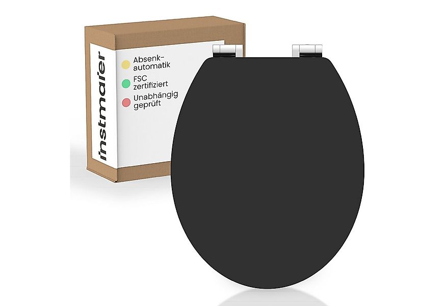 instmaier WC-Sitz Gaia Holz Toilettendeckel, schwarz matt, mit doppelter Ab günstig online kaufen