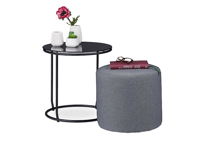 relaxdays Beistelltisch mit integriertem Hock günstig online kaufen