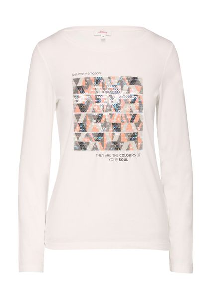 s.Oliver Langarmshirt T-Shirt Langarmshirt mit Frontprint günstig online kaufen