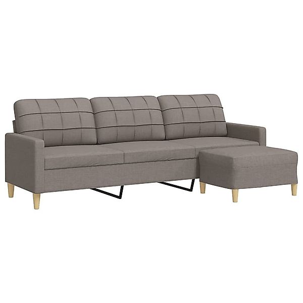 vidaXL Sofa 3-Sitzer-Sofa mit Hocker Taupe günstig online kaufen