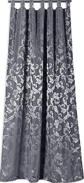 Clever-Kauf-24 Gardine Schlaufenschal Lyon Barock silber 140 cm x 245 cm, b günstig online kaufen