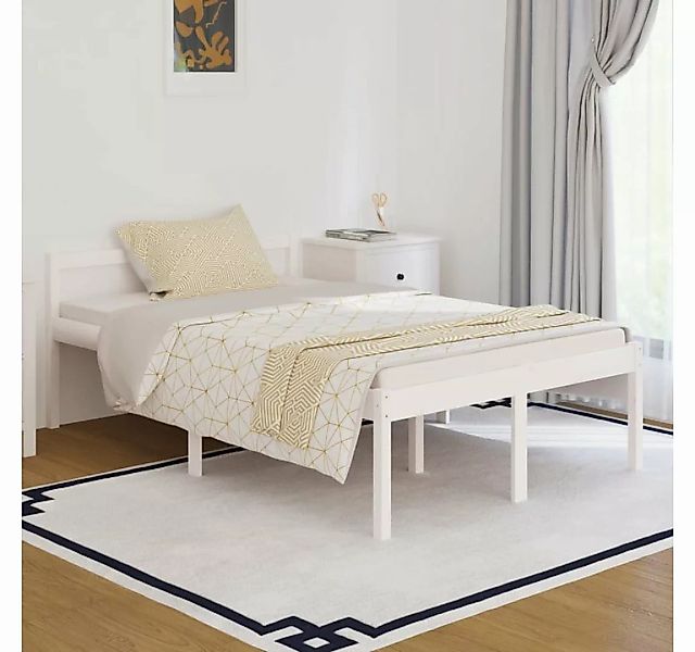 furnicato Bett Seniorenbett Weiß 120x190 cm Massivholz Kiefer günstig online kaufen