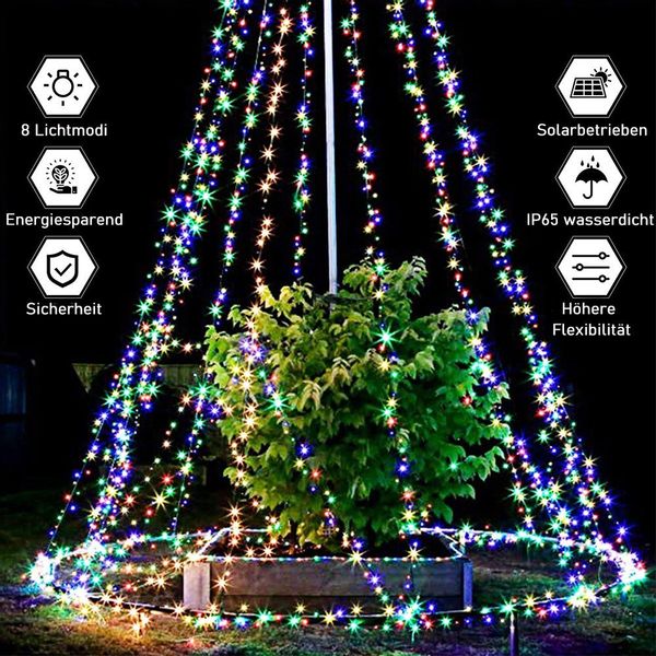 zggzerg LED-Lichterkette 2 Stück Solar Lichterkette günstig online kaufen