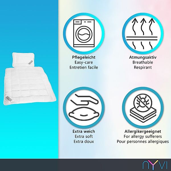 NYVI Kinderbettdecke + Kopfkissen Kinder Bettdeckenset günstig online kaufen