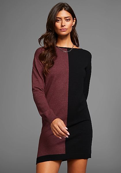 Laura Scott Strickkleid Ohne Taschen mit zweifarbigem Colourblock Design günstig online kaufen