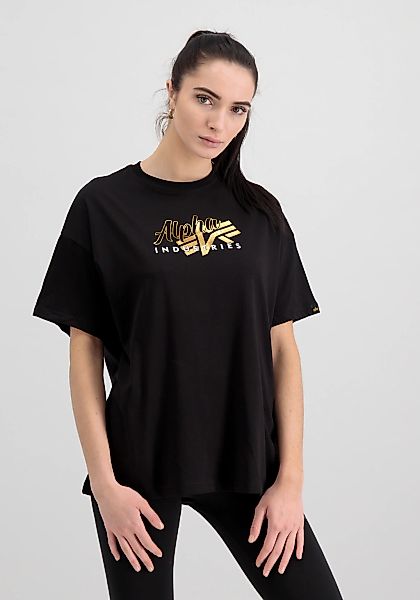 Alpha Industries T-Shirt "Alpha Industries Women - T-Shirts Gold Logo Overs günstig online kaufen