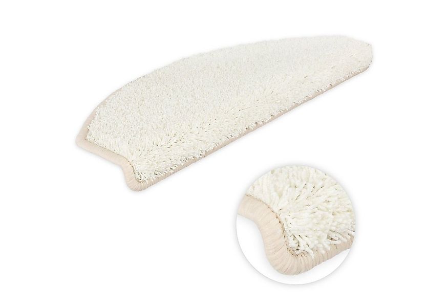 Metzker® Stufenmatte Shaggy Stufenmatten Emphoria Halbrund creme 15 Stück, günstig online kaufen
