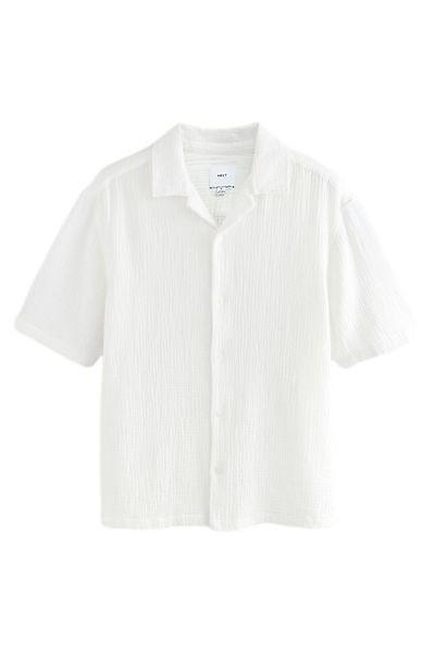 Next Kurzarmhemd Kurzarmhemd aus 100 % Baumwollgaze günstig online kaufen