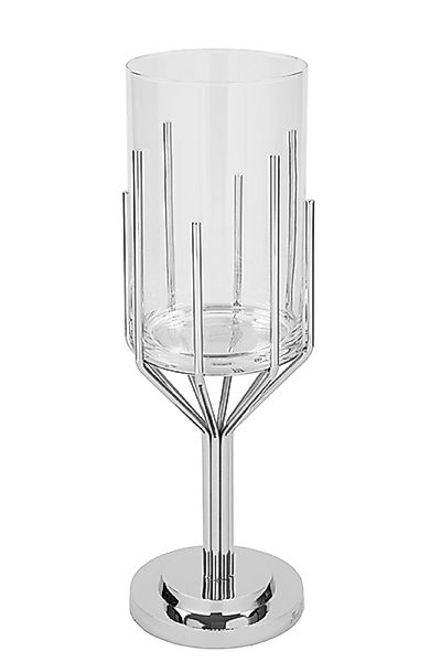 Fink Windlicht "LUXOR" Silberfarben - aus Aluminium, Edelstahl und Glas günstig online kaufen