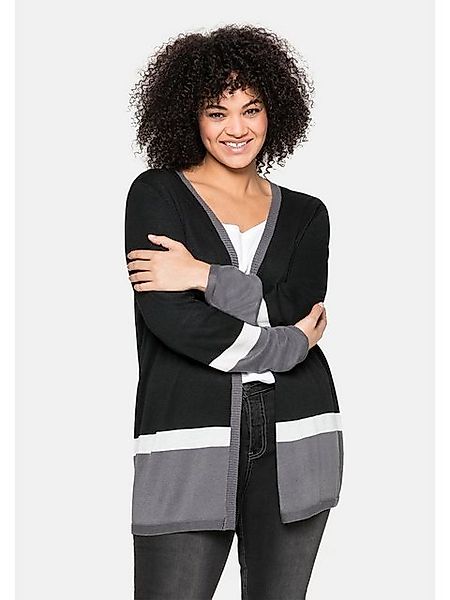 Sheego Strickjacke Große Größen im Colour-Blocking Stil günstig online kaufen