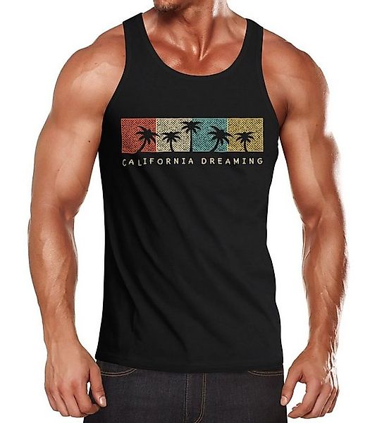 Neverless Tanktop Herren Tank Top California Dreaming Summer Party Palmen P günstig online kaufen