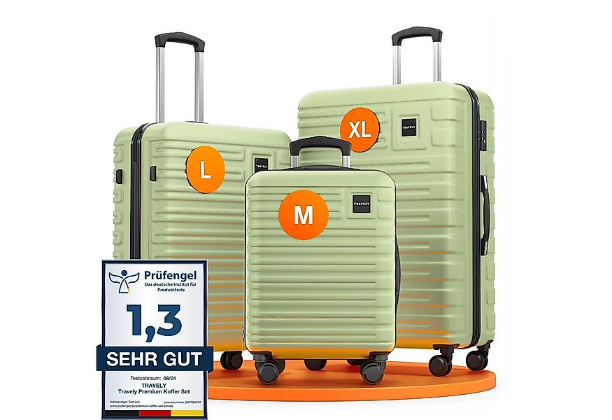Travely Koffer Polycarbonat Koffer Set - 3 teiliges Kofferset, XL + L + M, günstig online kaufen