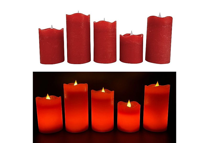 Online-Fuchs LED-Kerze 5 LED-Kerzen aus Echtwachs mit 6-Stunden Timer (real günstig online kaufen