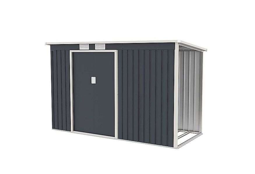 Juskys Gartenhaus M rechts, BxT: 278x130 cm, mit Holzunterstand rechts & Fu günstig online kaufen