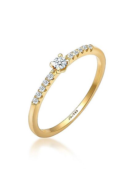 Elli DIAMONDS Verlobungsring Microsetting Diamant (0.11 ct) 585er Gelbgold günstig online kaufen