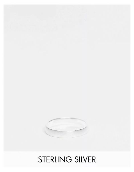 ASOS DESIGN – Flacher Ring aus Sterlingsilber mit gebürsteter Oberfläche günstig online kaufen
