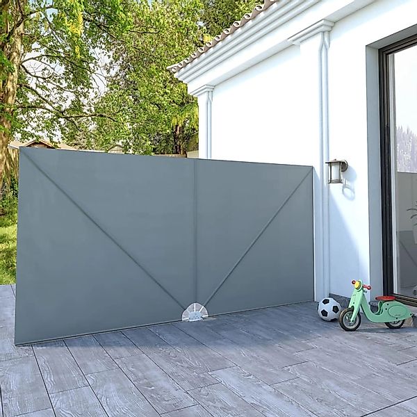 furnicato Faltbarer Terrassen-Seitenfächer Grau 400×200 cm günstig online kaufen