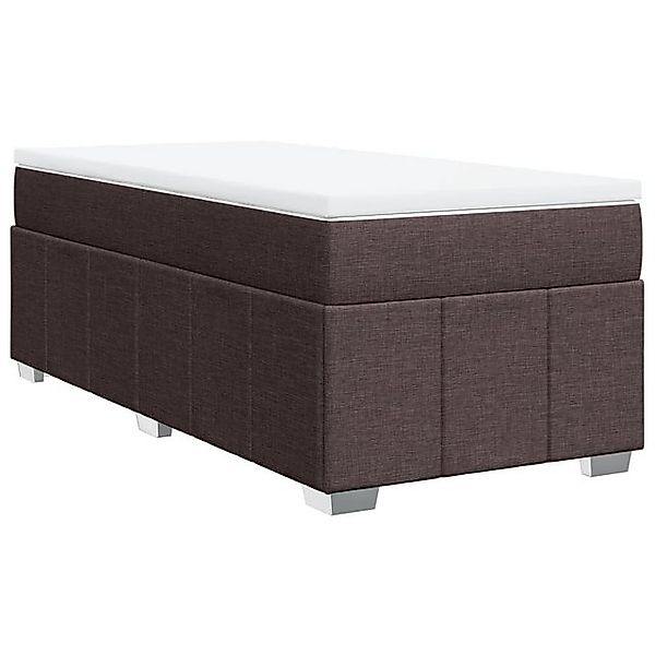 vidaXL Boxspringbett, Boxspringbett mit Matratze Dunkelbraun 80x200 cm Stof günstig online kaufen