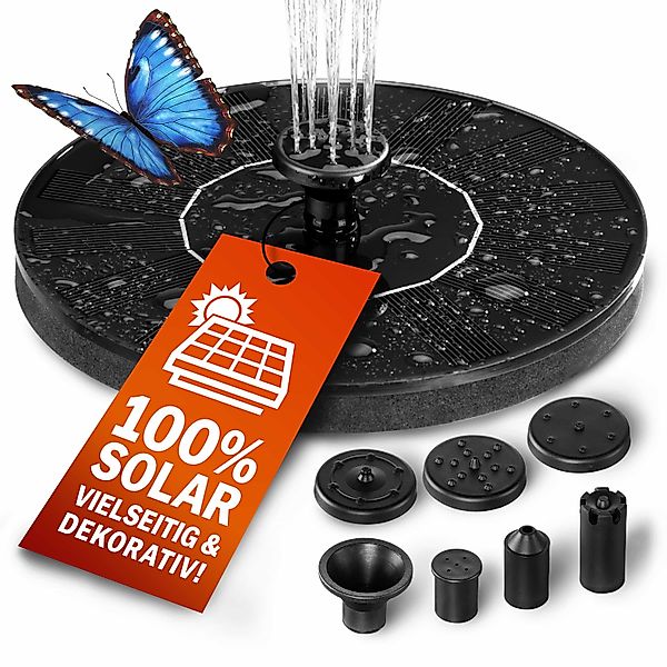 Solar Springbrunnen Schwarz 180L/h 160mm günstig online kaufen