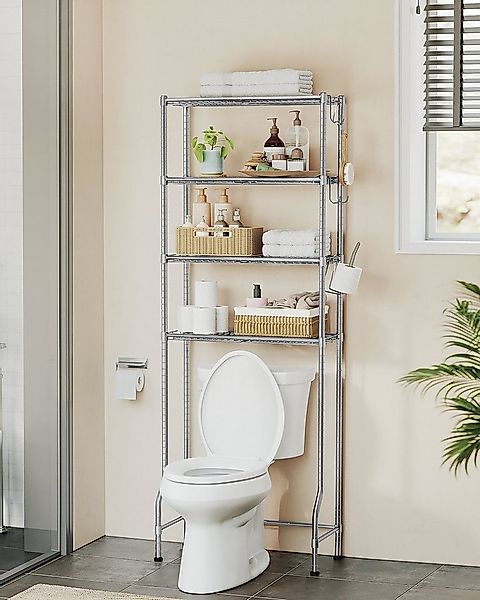 SONGMICS Badregal Badezimmerregal, 4-stöckiges Toilettenregal, verstellbare günstig online kaufen