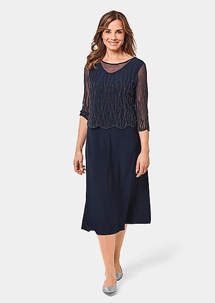 GOLDNER Abendkleid Kurzgröße: Mit Perlen besetztes günstig online kaufen