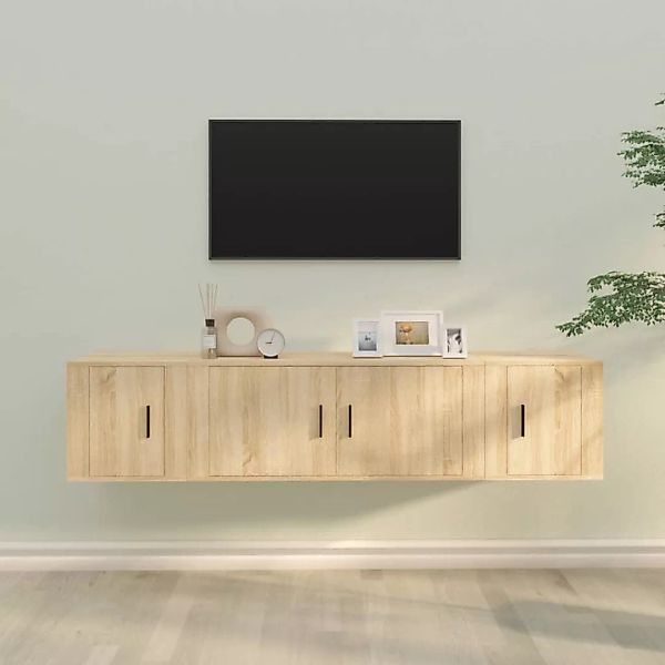 Vidaxl 3-tlg. Tv-schrank-set Sonoma-eiche Holzwerkstoff günstig online kaufen