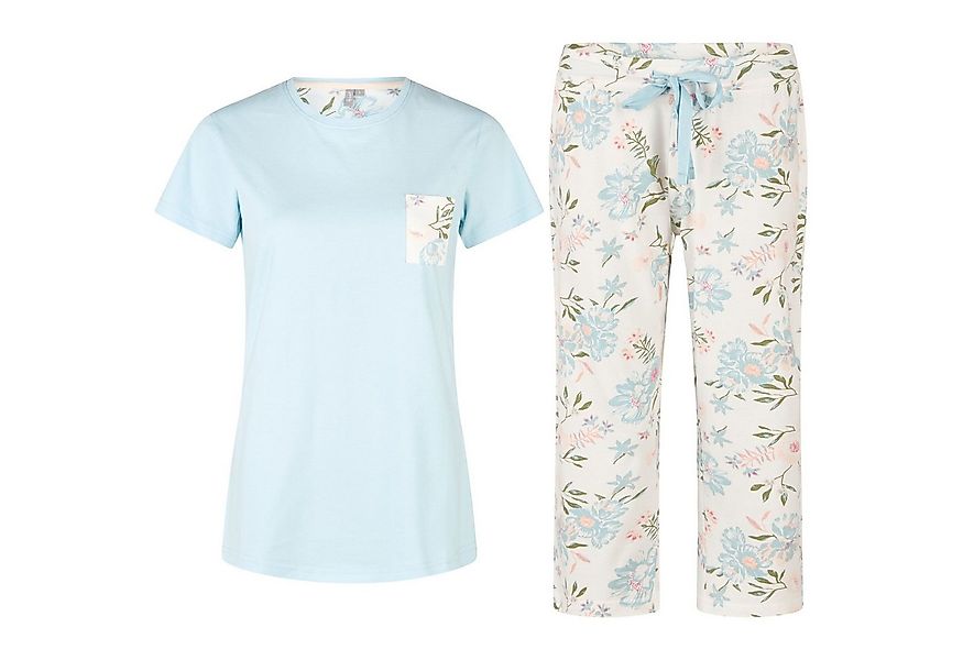 By Louise Schlafanzug by Louise Damen Pyjama 100% Baumwolle Kurzarm Schlafa günstig online kaufen