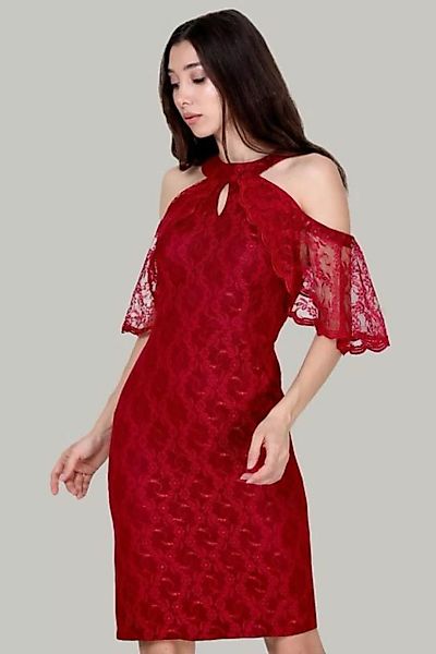 Modabout Abendkleid Damen Abendkleid Midikleid mit Spitzendetails - NELB058 günstig online kaufen