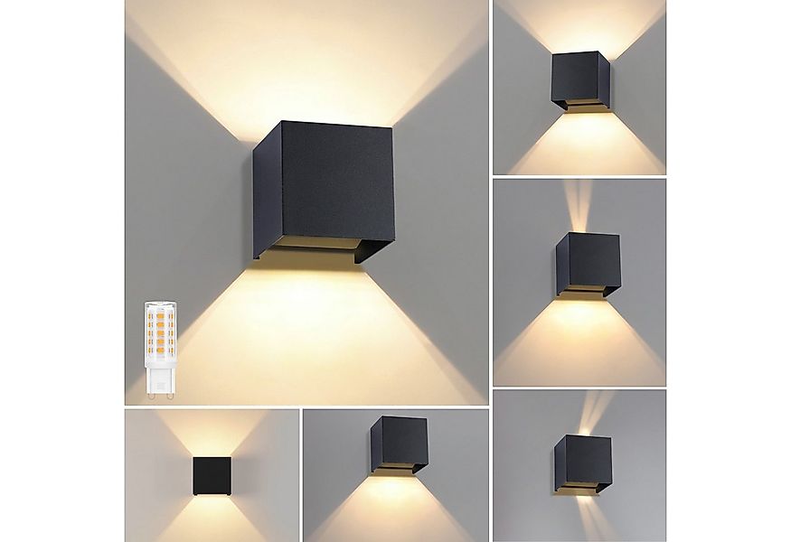 ZMH LED Wandleuchte Aussen Wandlampe: Außenwandleuchte Innen Up Down Modern günstig online kaufen
