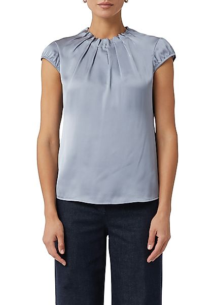 Comma Shirtbluse Satin, mit gerafftem Stehkragen günstig online kaufen