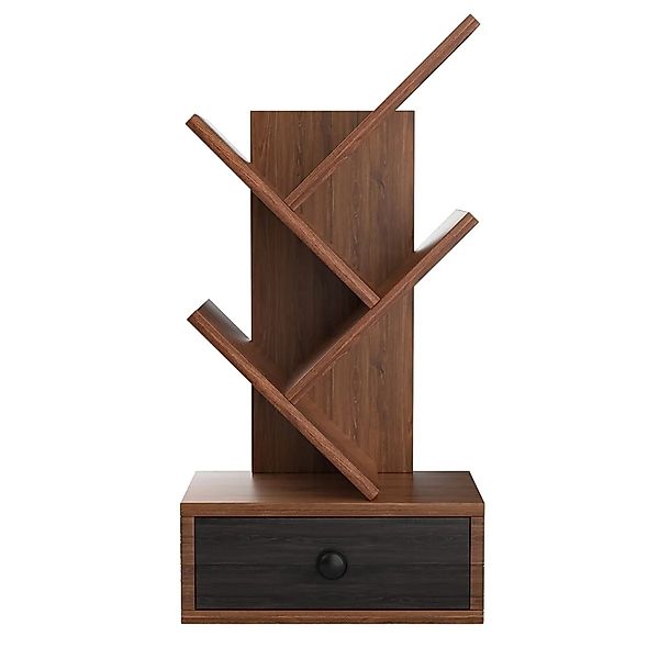 Costway Bücherregal Baumform 3-Stöckig 30 x 17,5 x 60 cm Braun günstig online kaufen