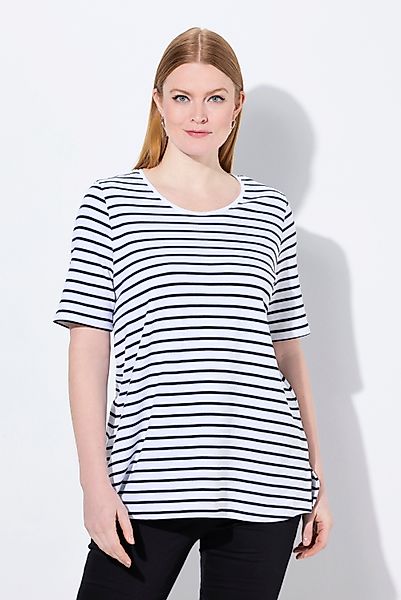 Ulla Popken T-Shirt Ringelshirt A-Linie Rundhals günstig online kaufen